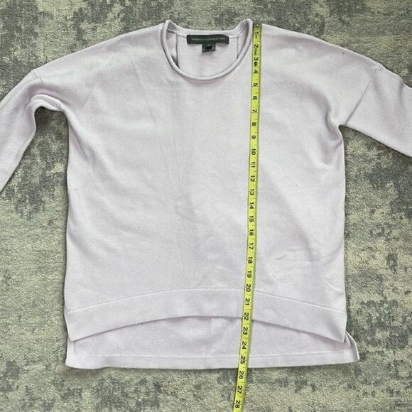 French Connection High Low Terry Cloth Sweater Lilac Purple Soft Pleat Back XS - Picture 5 of 10